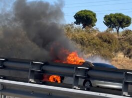Susto en Móstoles: incendio de un vehículo en la A-5 a la altura de Parque Coimbra Susto en Móstoles: incendio de un vehículo en la A-5 a la altura de Parque Coimbra