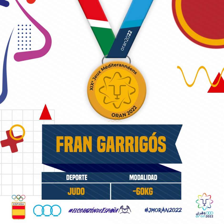 Yacimiento de oro en los Juegos del Mediterráneo para el judoca de Móstoles Fran Garrigós