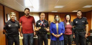 Móstoles recibe a José Mateos, el policía municipal que consiguió el oro en los Mundiales