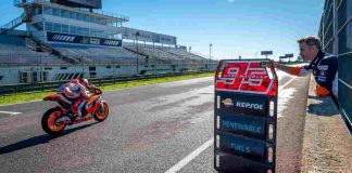 Marc Márquez prueba el nuevo biocombustible de Repsol fabricado en Móstoles