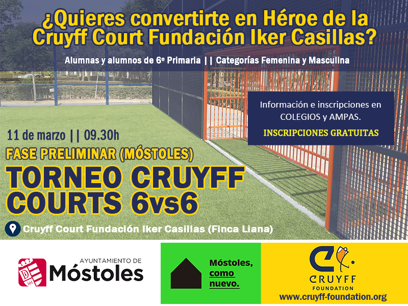 Móstoles acogerá el torneo escolar de fútbol organizado por la Fundación Johan Cruyff