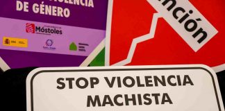 Señales en las calles de Móstoles contra la violencia de género