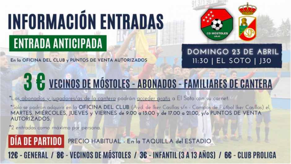El CD Móstoles buscará la clasificación para el playoff este domingo en El Soto en una finalísima frente al Alcalá