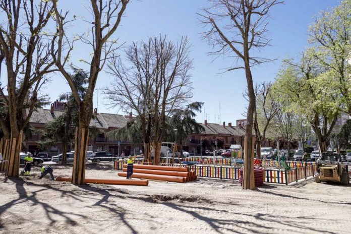 Continúan las obras del parque Euskadi en Móstoles