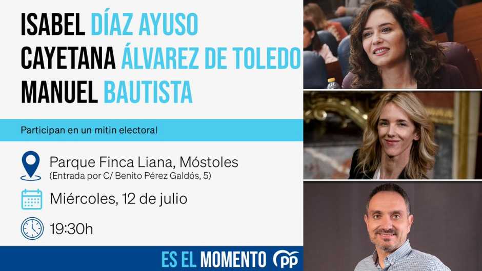 Isabel Díaz Ayuso y Cayetana Álvarez de Toledo de campaña electoral en Móstoles