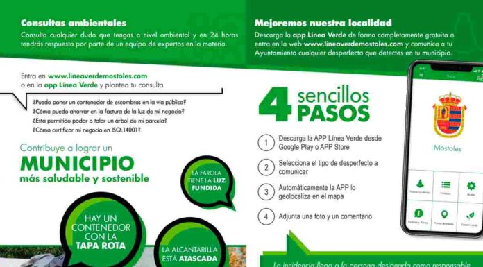 Móstoles soluciona 1.968 incidencias registradas de ‘Línea Verde’ en el último trimestre