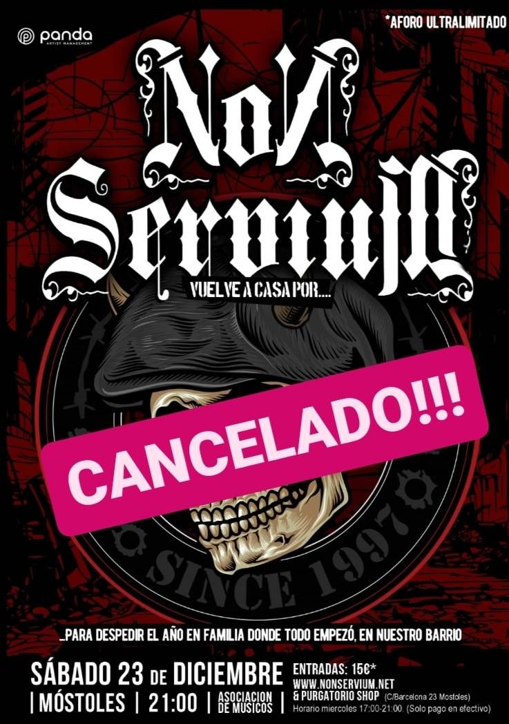 Cancelado el concierto de Non Servium en Móstoles
