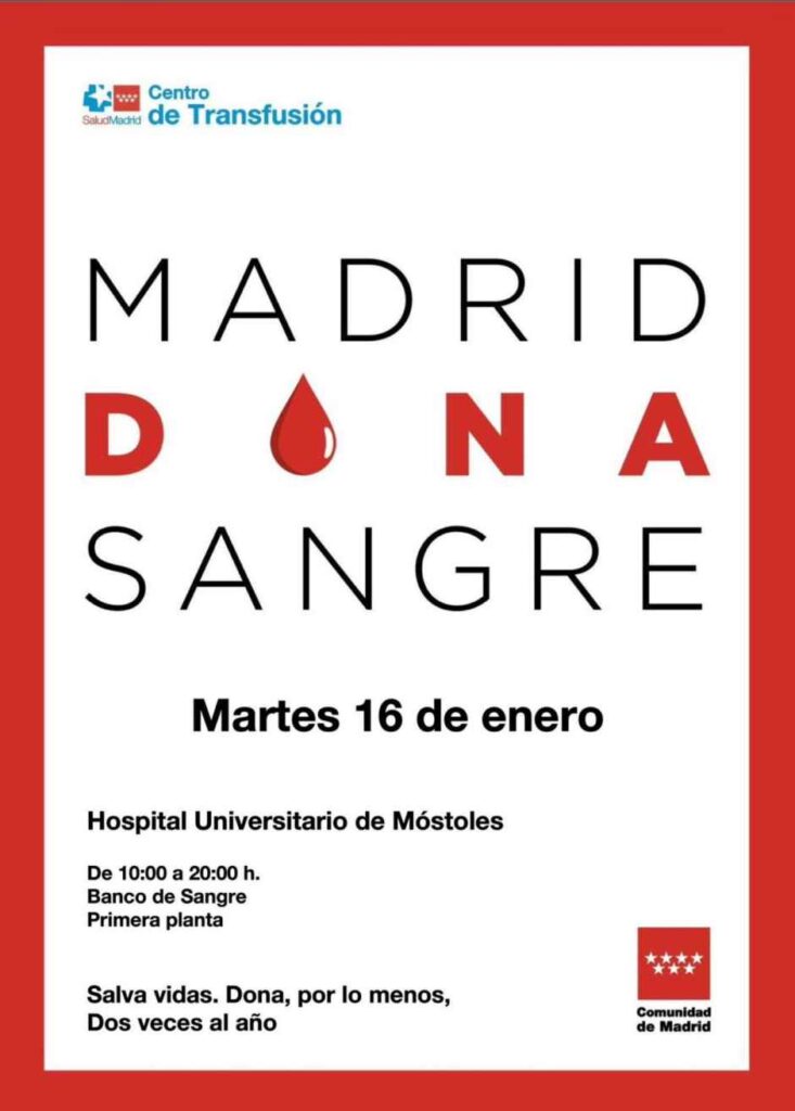 Maratón de donación de sangre en el Hospital Universitario de Móstoles