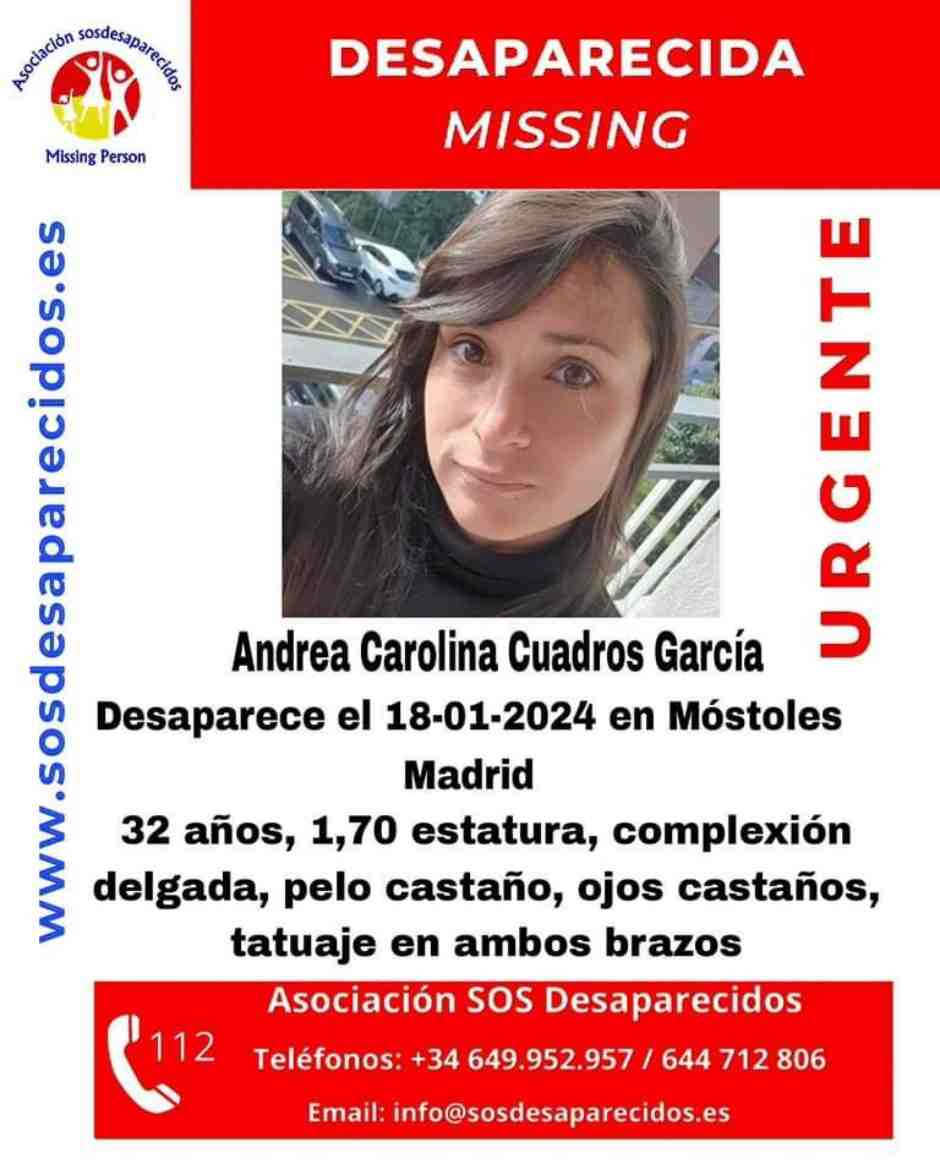 Sigue la búsqueda de Andrea Carolina desaparecida en Móstoles