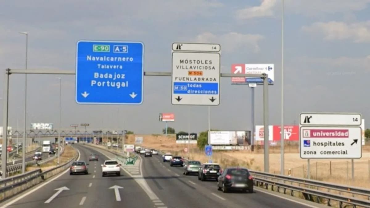 Accidente en la M-50 en Móstoles provoca cortes y retenciones