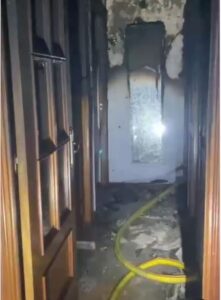 Incendio en una vivienda de la calle Desarrollo de Móstoles