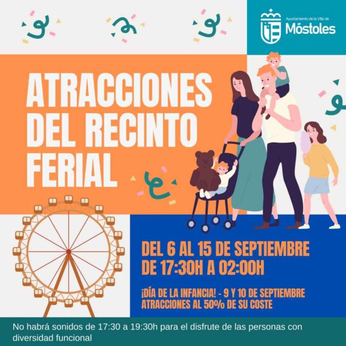 El 9 y 10 de septiembre Días de la Infancia en el Ferial de Atracciones de Móstoles