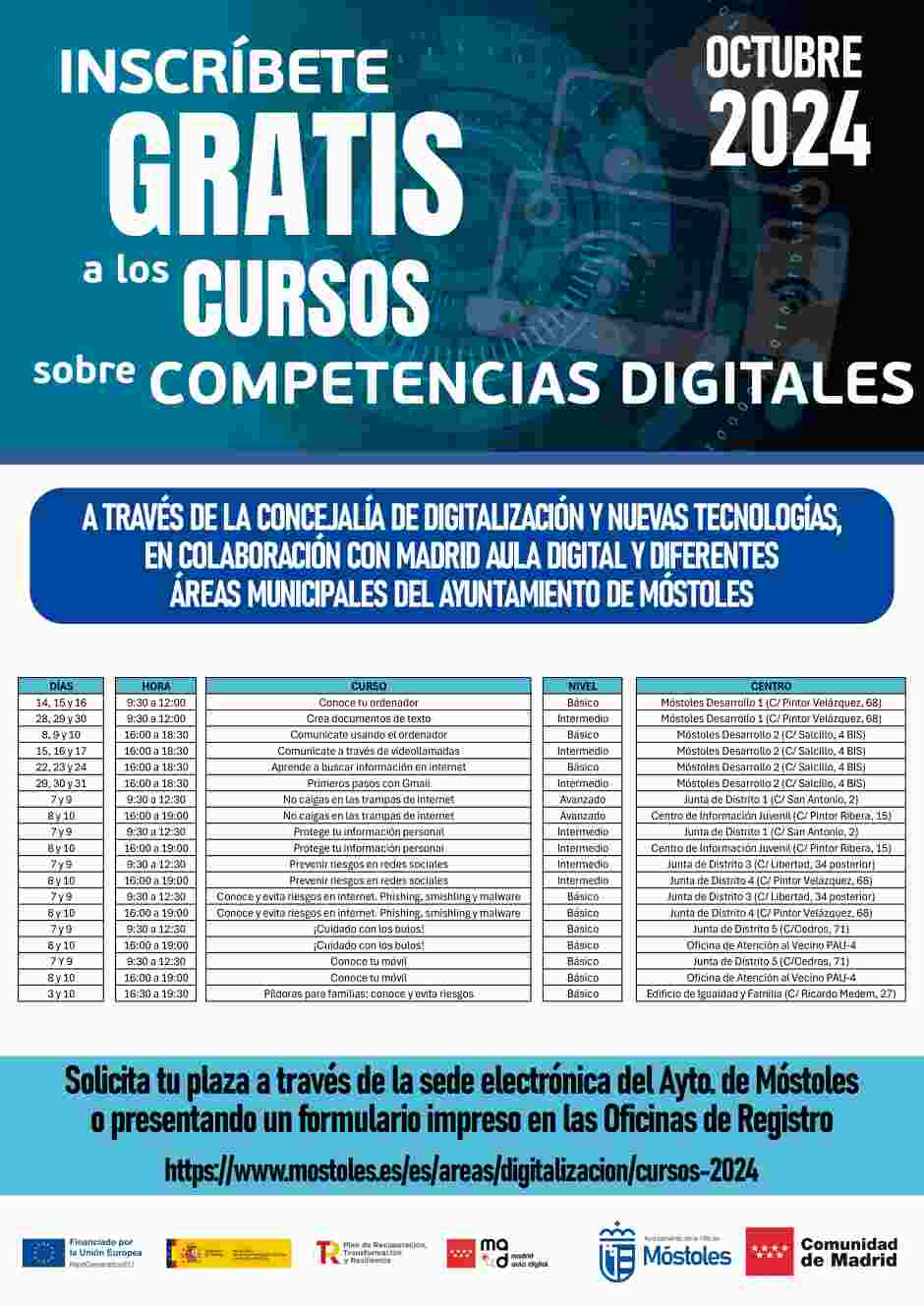 Más de 50 de cursos sobre competencias digitales en Móstoles