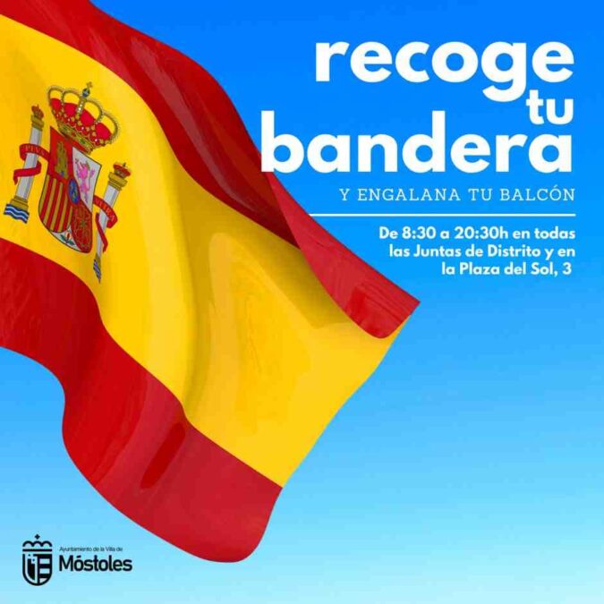 Desde el 8 de octubre los vecinos de Móstoles pueden recoger su bandera de España