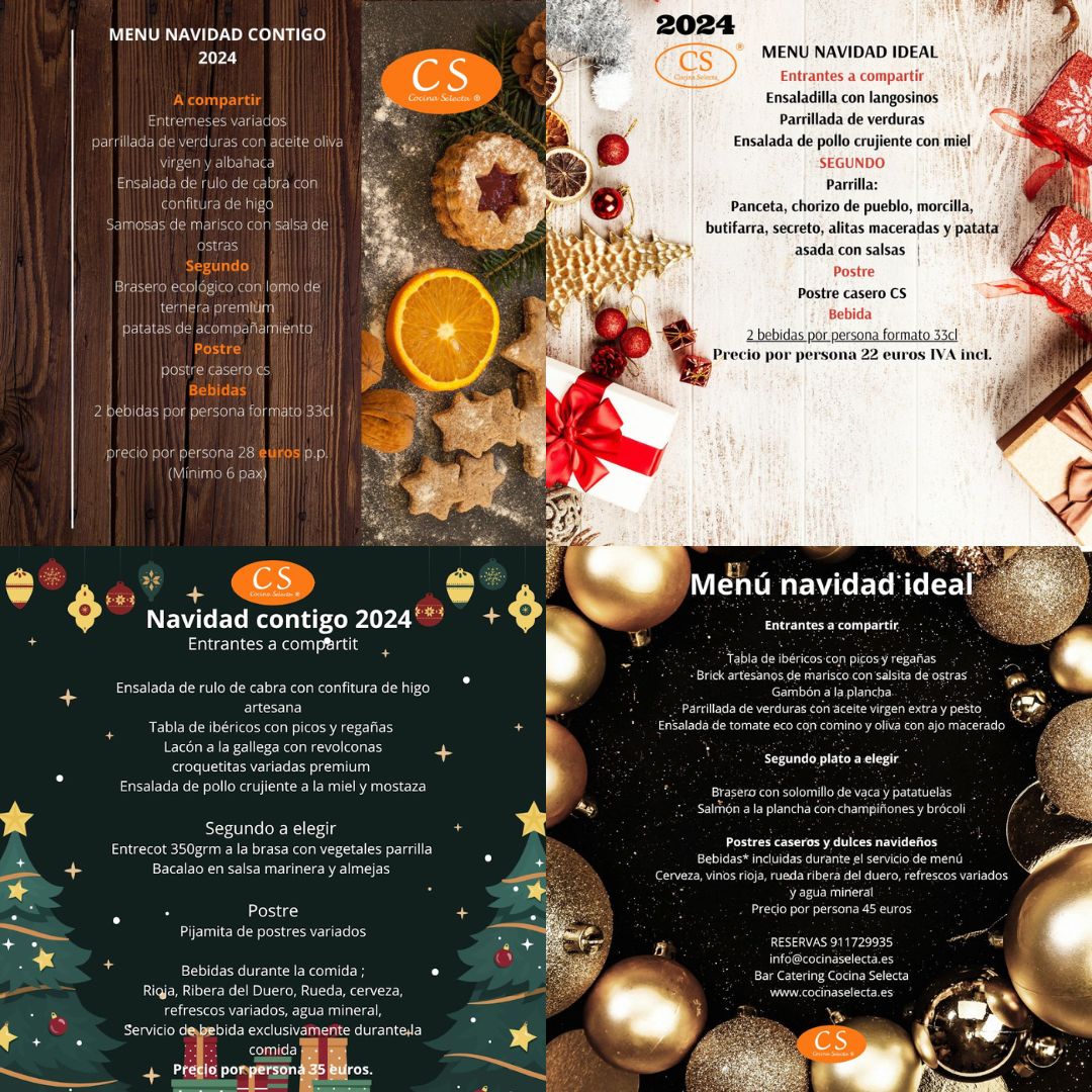 Celebra la Navidad en Móstoles gracias a Cocina Selecta y sus cuatro menús