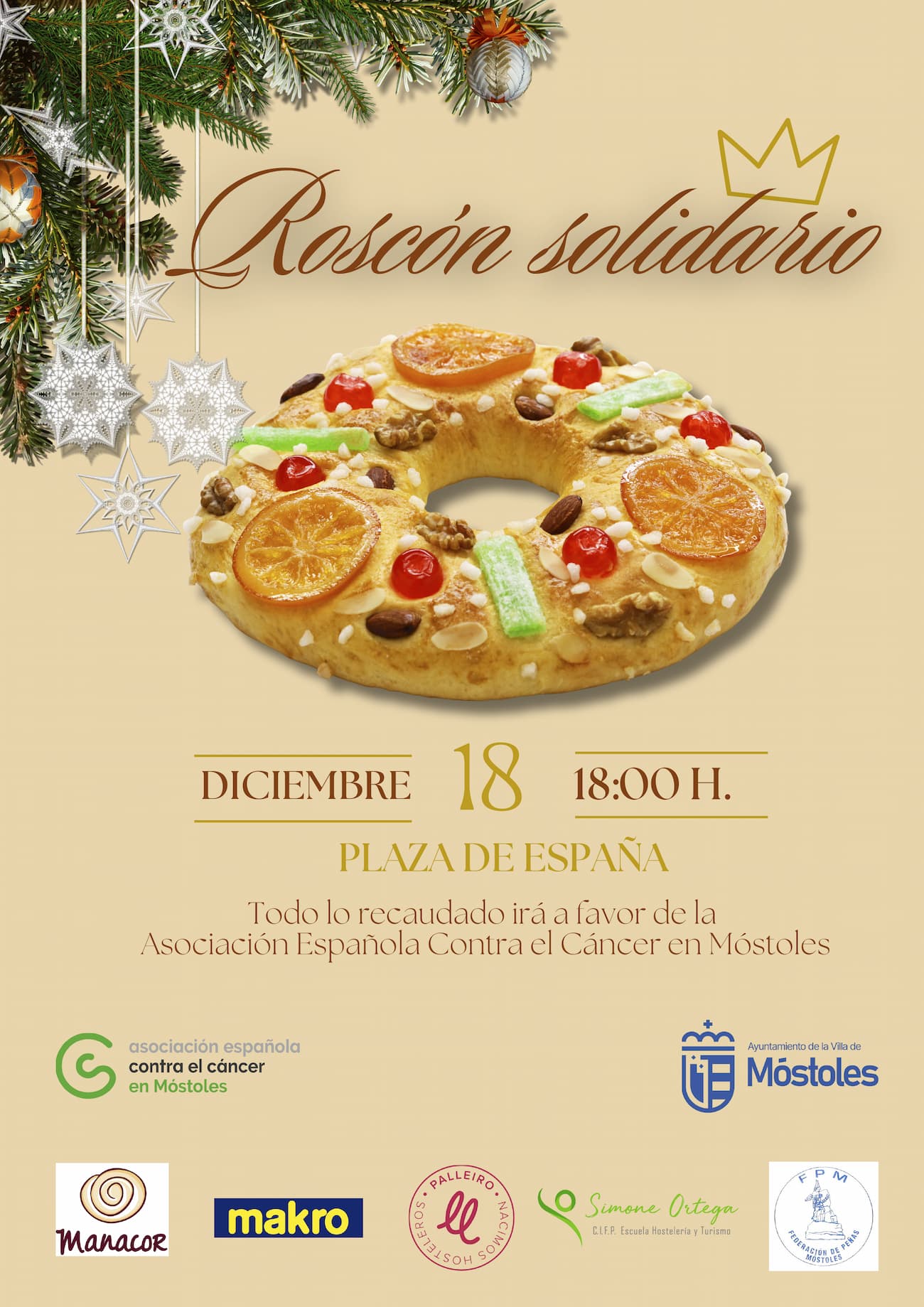 Vuelve el roscón solidario a Móstoles con una degustación para cada visitante