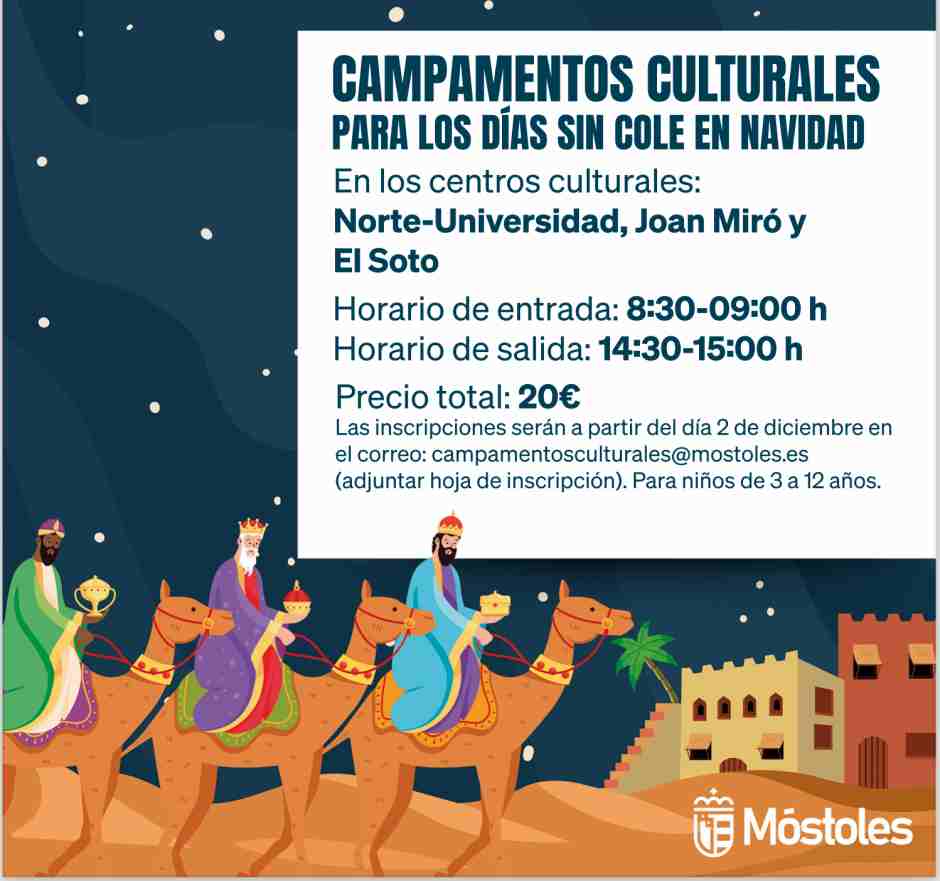 Campamentos culturales para los más pequeños de Móstoles esta Navidad