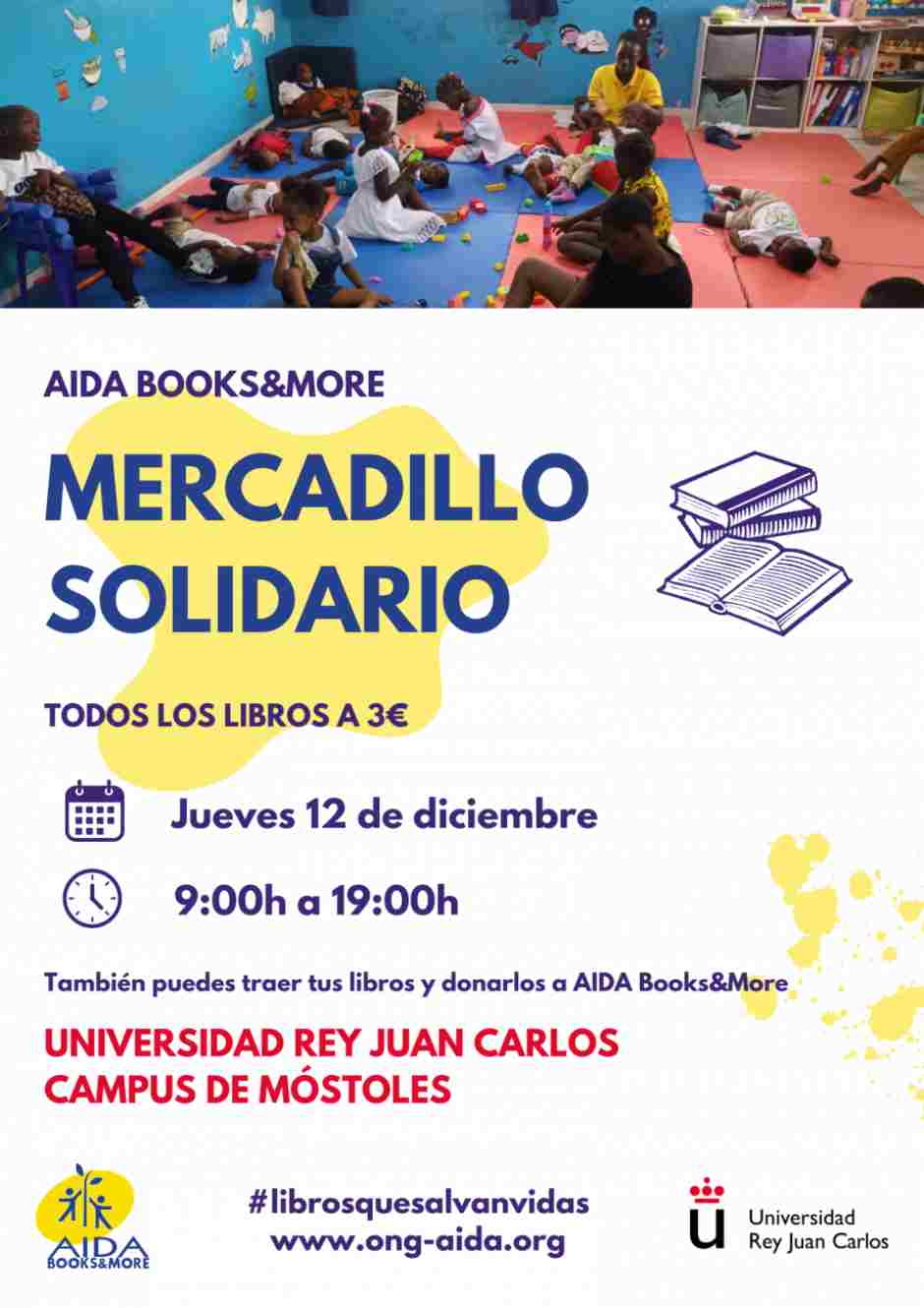 Mercadillo solidario de libros en el Campus de Móstoles de la URJC