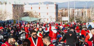 La II Papanoelada Motera Solidaria de Móstoles con los niños de Valencia