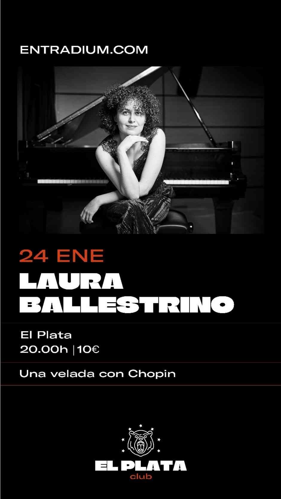 Concierto de la pianista mostoleña Laura Ballestrino el 24 de enero en Madrid