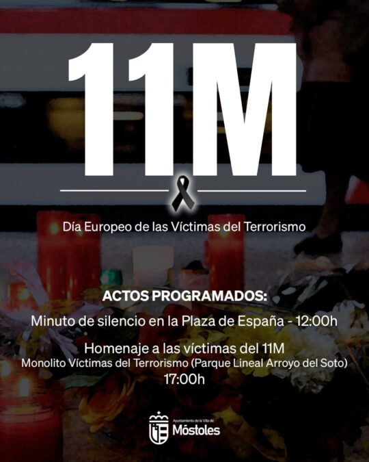 Móstoles rinde homenaje a las víctimas en el aniversario del 11-M