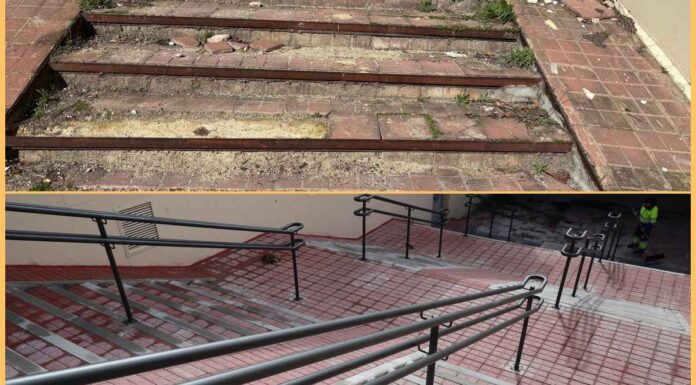 Las escaleras de la Galería Centro ya están a estrenar por los vecinos de Móstoles