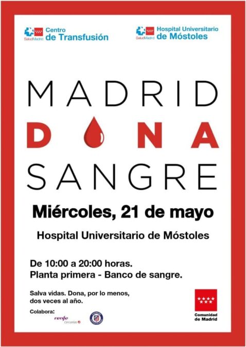 Convocan una maratón de Donación de Sangre en el Hospital Universitario de Móstoles