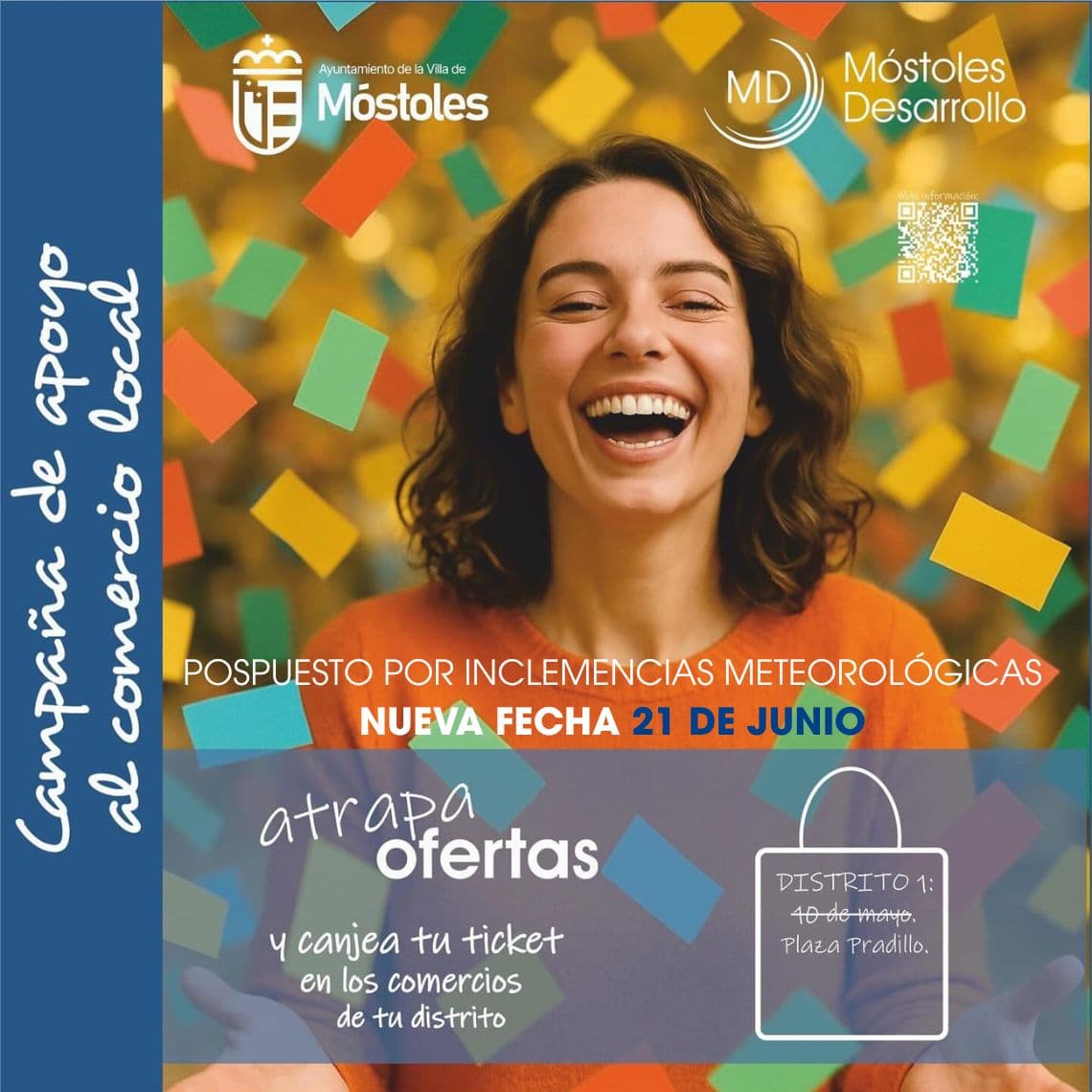 La campaña ‘Aplaza Ofertas’ cambia su fecha en Móstoles por mal tiempo