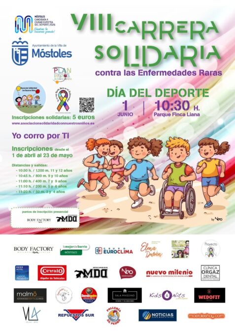 Así será la VIII Carrera solidaria infantil contra las enfermedades raras en Móstoles