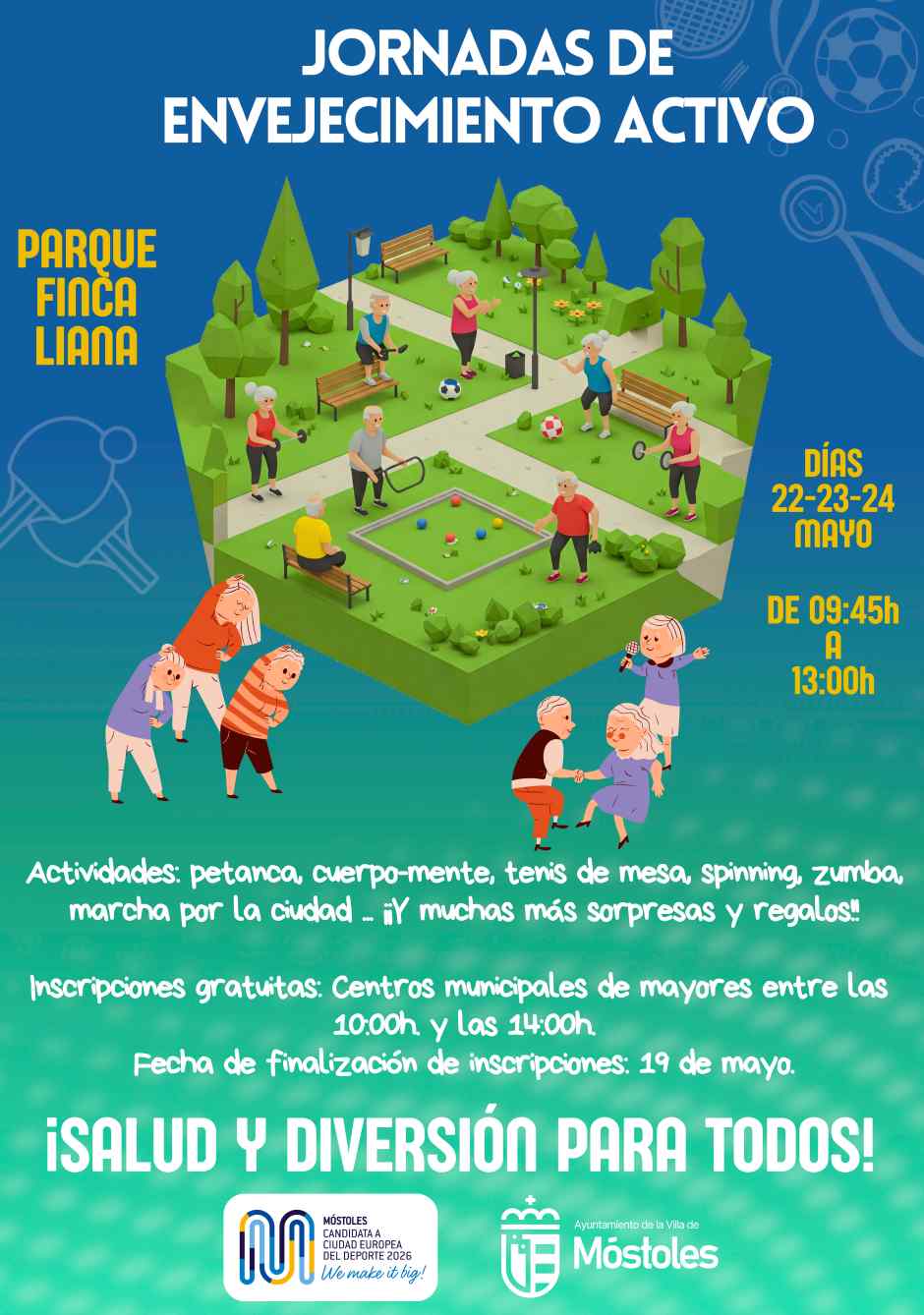 Envejecimiento activo en el Parque Finca Liana de Móstoles