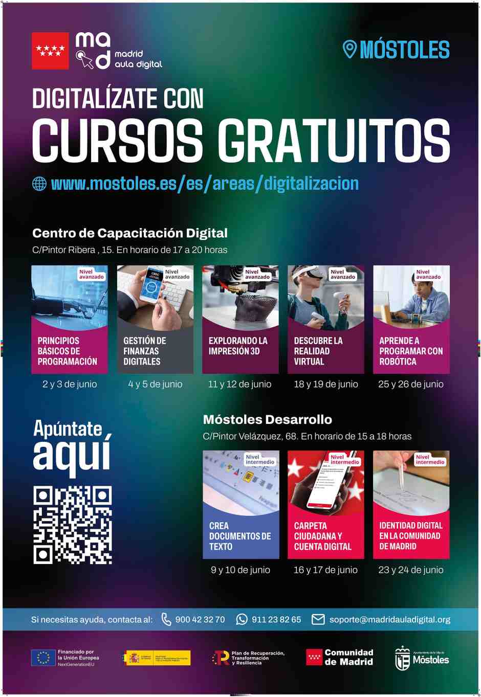Hasta ocho cursos gratuitos en competencias digitales en Móstoles