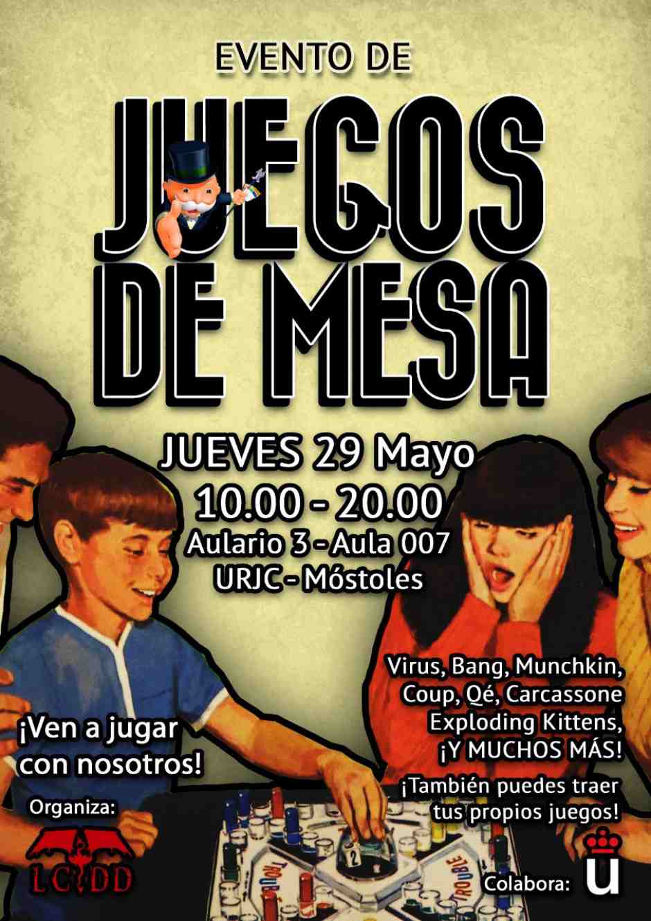 Este jueves 29 de mayo jugamos en el campus de Móstoles de la URJC