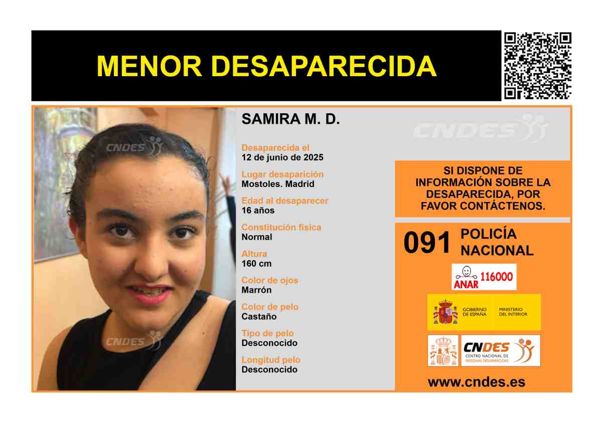 Buscan a una adolescente de 16 años desaparecida en Móstoles