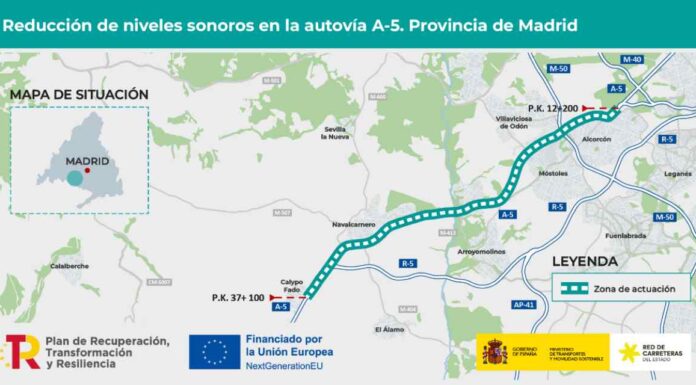 Una inversión de más de 12 millones contra el ruido de la A5 en Móstoles