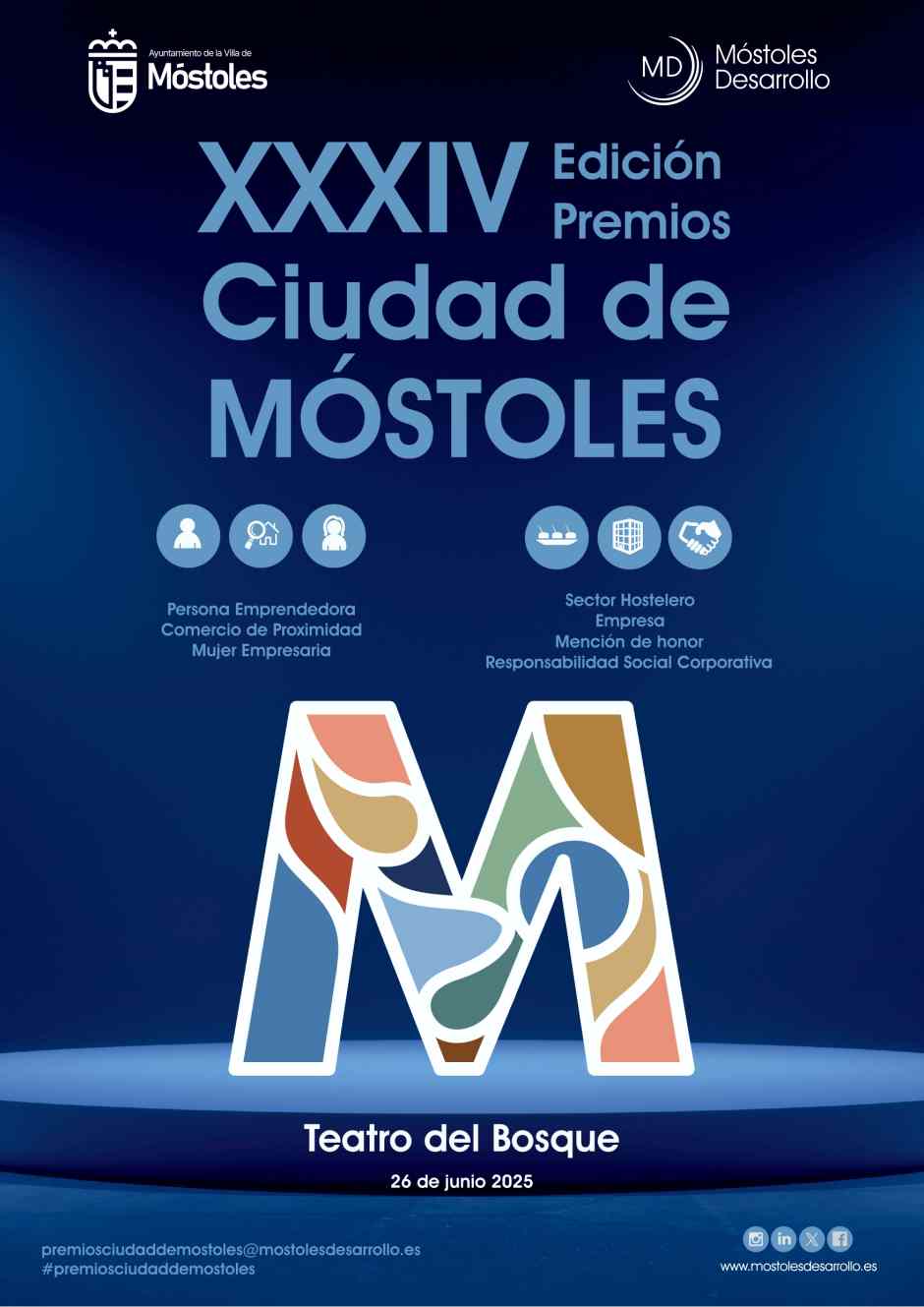 La gala tendrá lugar el próximo 26 de junio. 45 aspirantes a los premios Ciudad de Móstoles.