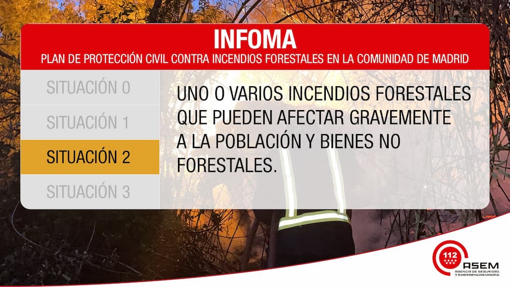 La Comunidad de Madrid activa la situación operativa 2 de riesgos contra incendios en Móstoles
