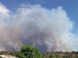 Un incendio en la provincia de Toledo deja en Móstoles nubes de humo y ceniza