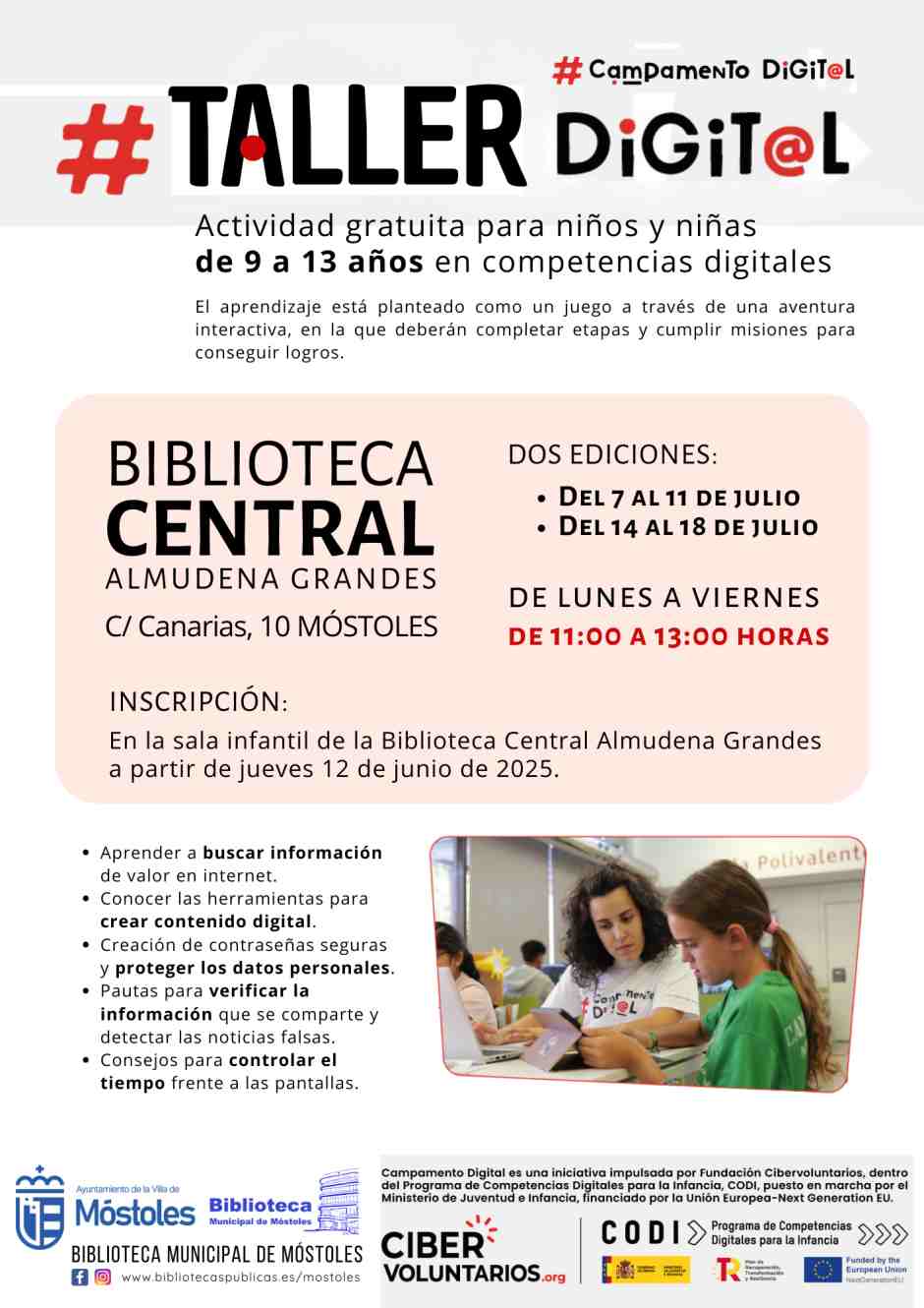 Los peques de Móstoles se sumergen en el mundo digital en verano