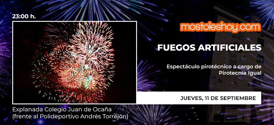 Fuegos artificiales en las fiestas patronales de Móstoles