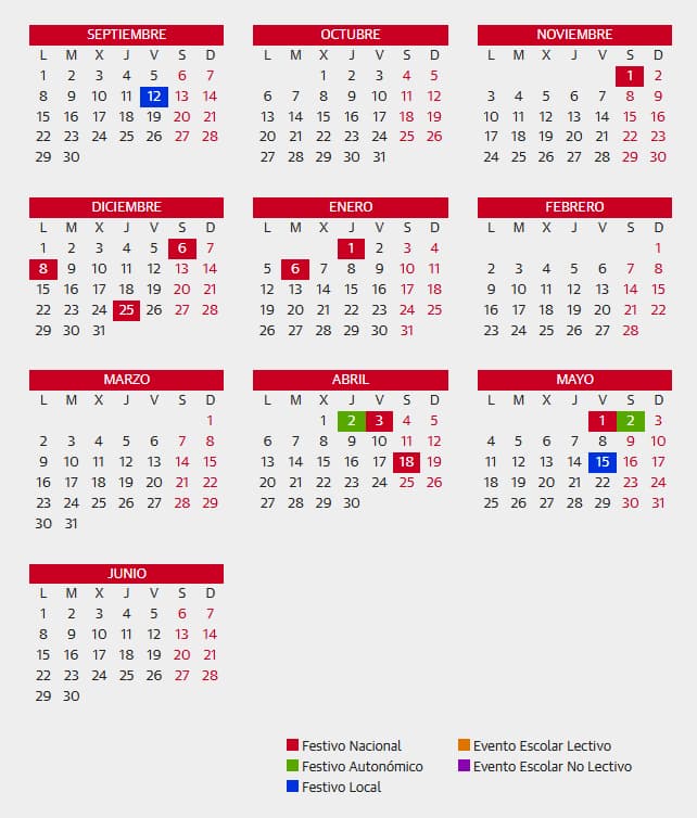 Así será el calendario escolar en Móstoles para el próximo curso 2025-2026