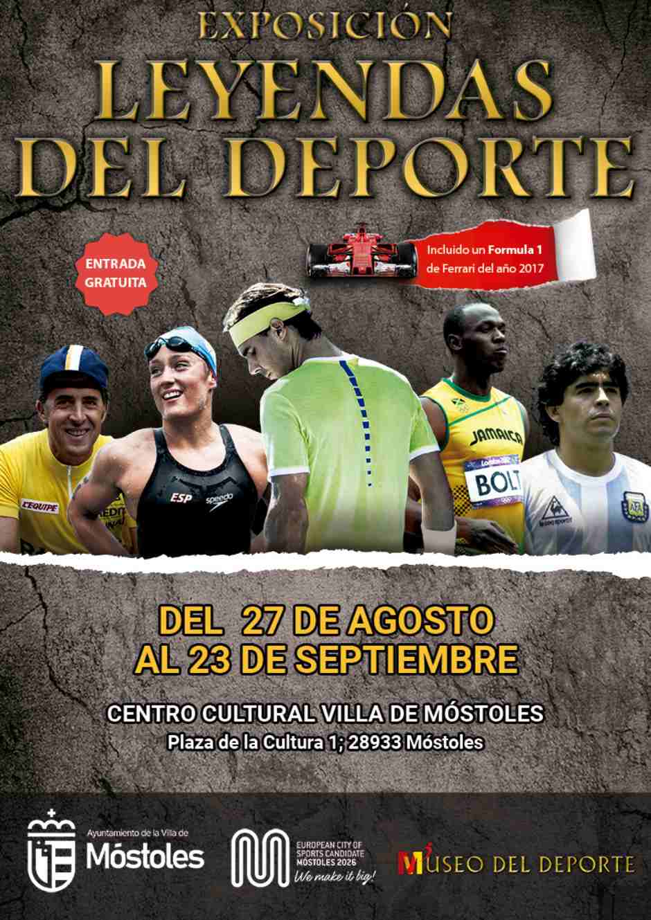 La exposición Leyendas del Deporte llega este miércoles a Móstoles completamente gratis