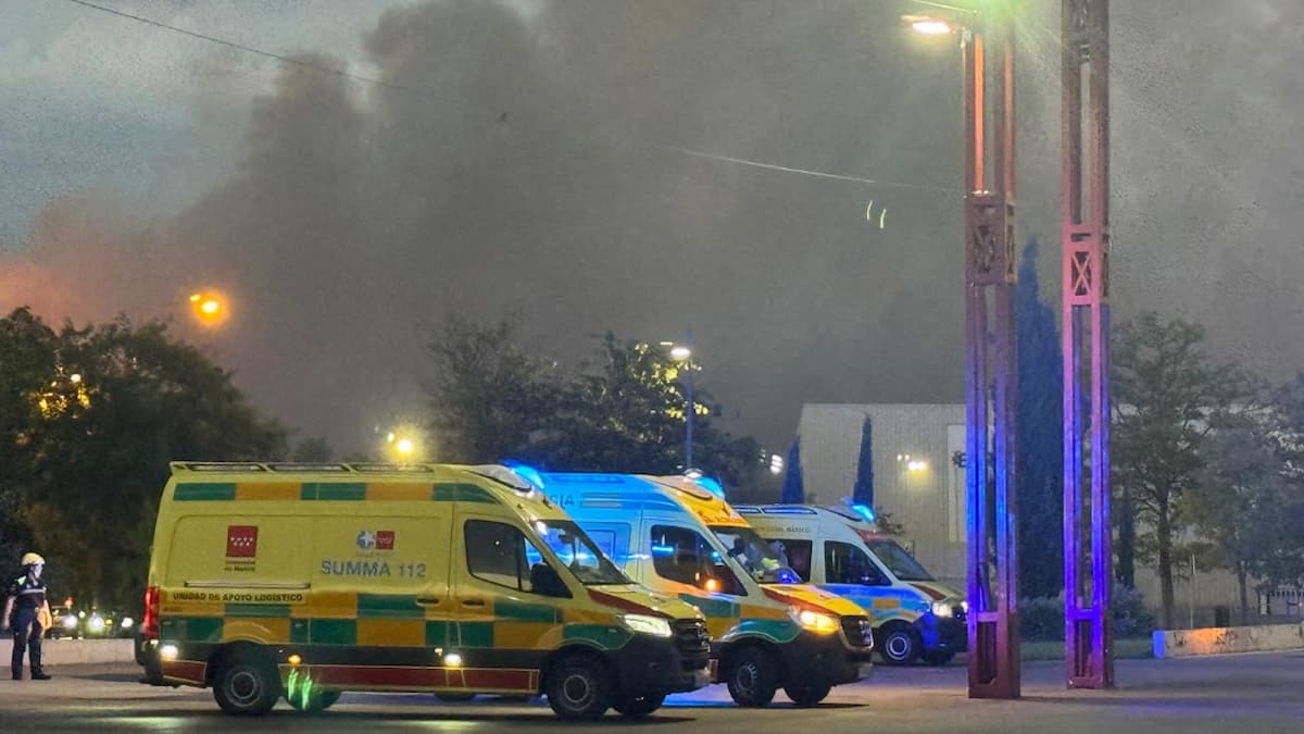 Un incendio en Tres Cantos deja nubes de humo y ceniza en Móstoles