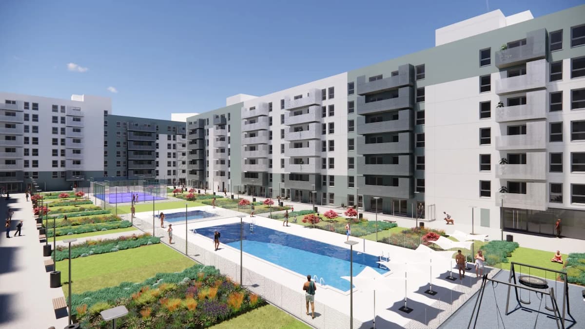 Avanza la construcción de 606 viviendas en el PAU-4 Móstoles con los primeros paneles industrializados
