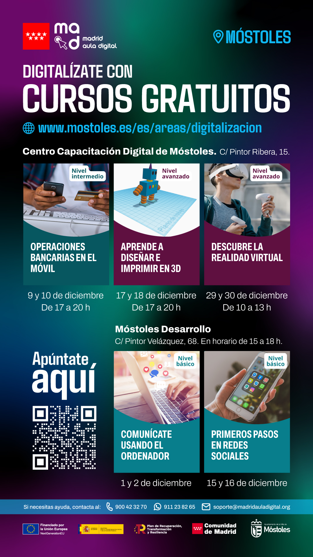 Nuevos cursos en Móstoles para combatir la brecha digital