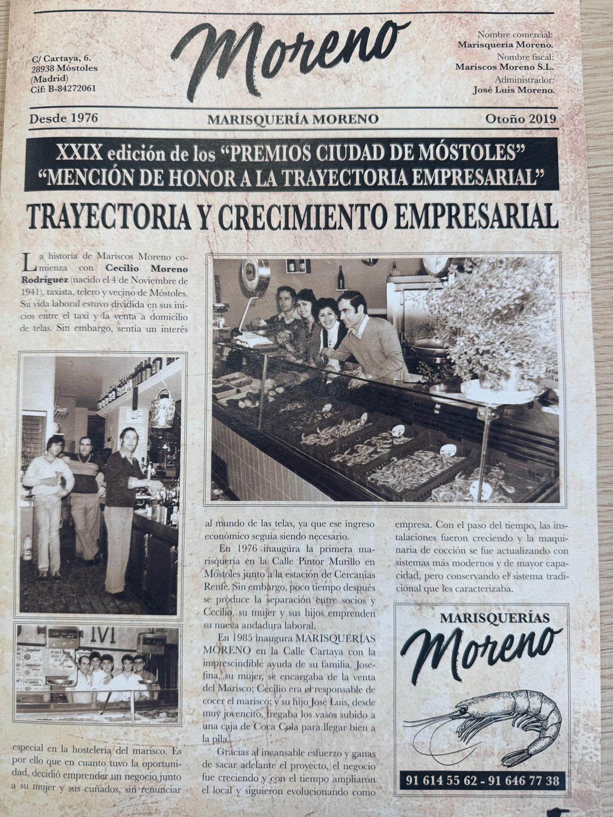 Mariscos Moreno, un pedacito del alma de Móstoles