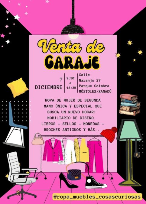 Llega a Móstoles una venta de garaje este domingo ropa, antigüedades, muebles de diseño y mucho más