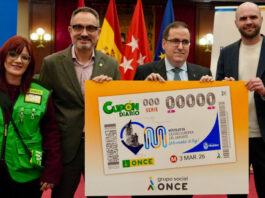 Cinco millones de cupones de la ONCE llevarán la imagen de Móstoles por toda España