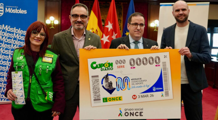 Cinco millones de cupones de la ONCE llevarán la imagen de Móstoles por toda España Cinco millones de cupones de la ONCE llevarán la imagen de Móstoles por toda España