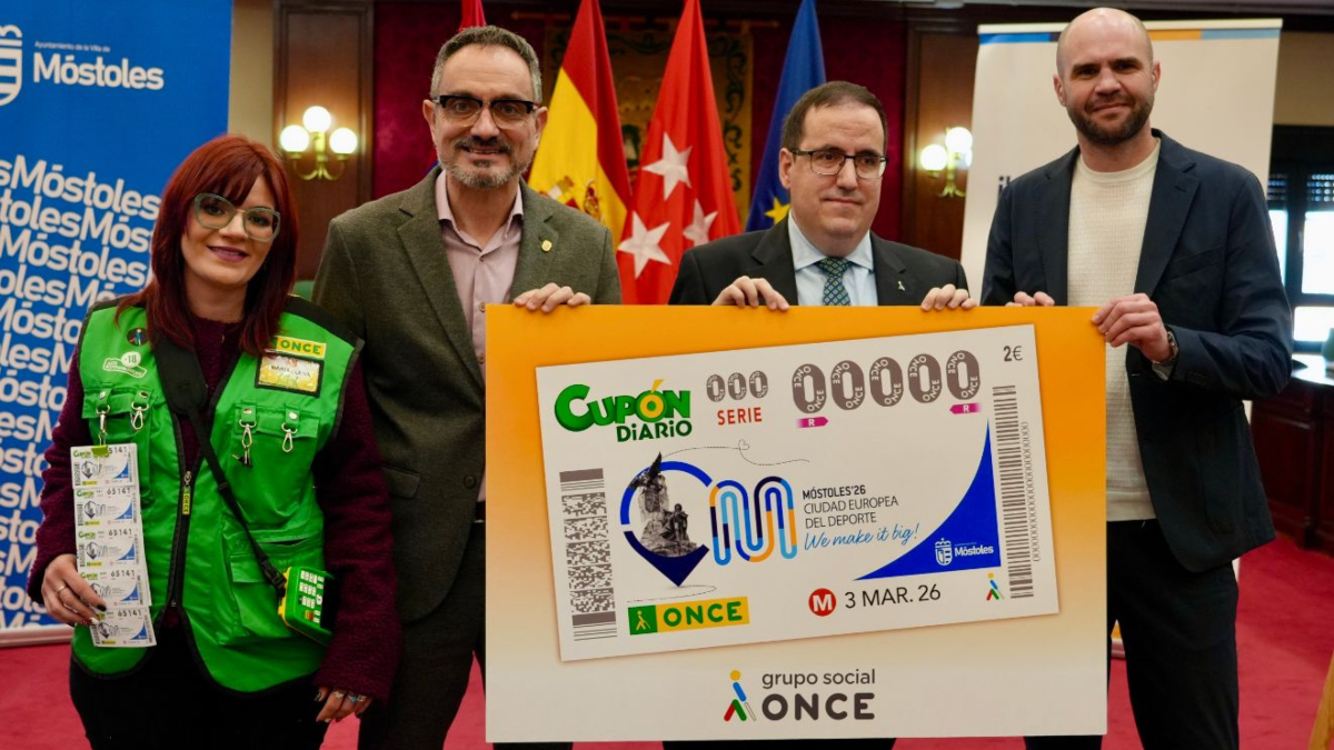 Cinco millones de cupones de la ONCE llevarán la imagen de Móstoles por toda España Cinco millones de cupones de la ONCE llevarán la imagen de Móstoles por toda España