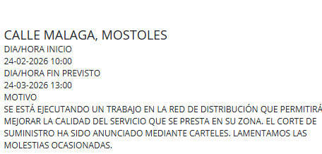 El Canal de Isabel II anuncia cortes en el suministro de agua de tres horas en una zona de Móstoles